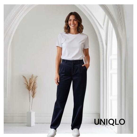 UNIQLO Women's Navy Blue Corduroy Pants - Picture 1 of 7